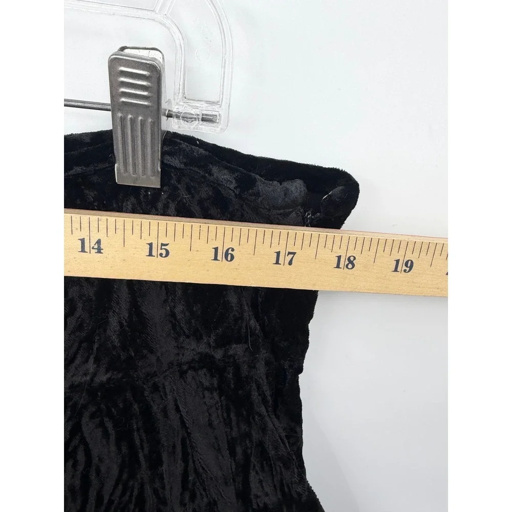 Apostrophe Crushed Velvet Tiered Skirt Womens‎ XL Black Midi Boho Whimsigoth